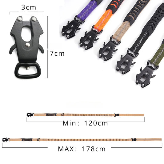 Tactical Bungee Dog Leash with Quick Release Carabiner