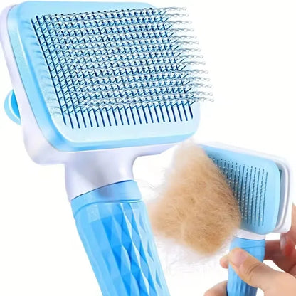 Shepherd’s Choice Self-Cleaning Slicker Brush | Stainless Steel Pin Dog Grooming