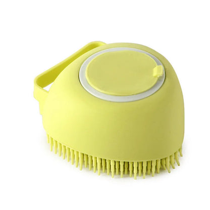Shepherd’s Choice Silicone Pet Bath Brush | 2-in-1 Shampoo Dispenser Grooming Tool