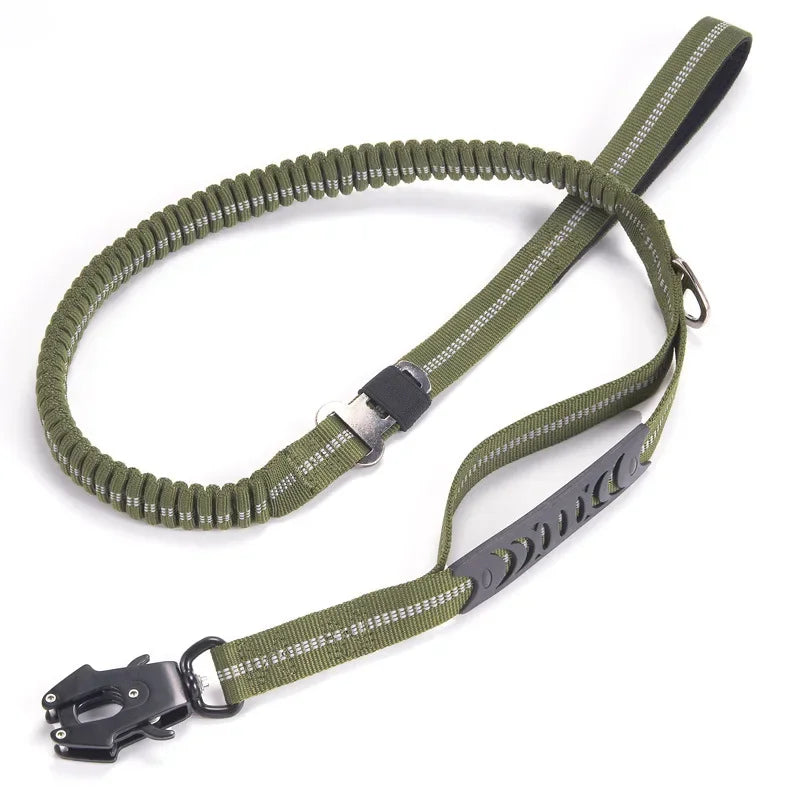 Tactical Bungee Dog Leash with Quick Release Carabiner