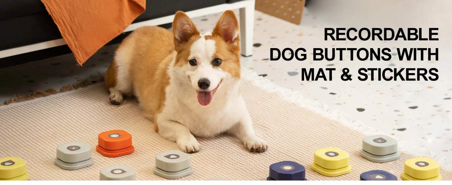 Interactive Dog Talking Buttons with Mat – Teach Your Dog to Speak