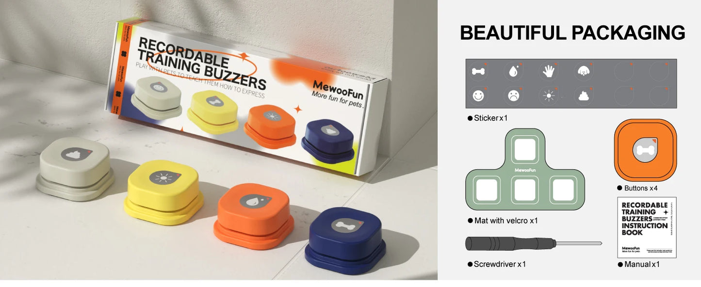 Interactive Dog Talking Buttons with Mat – Teach Your Dog to Speak
