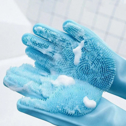 Pet Grooming Bathing Gloves Dog Cat Bathing Shampoo Scrubber Massaging Cleaning Cleanner Sponge Silicon Hair Removal Glove