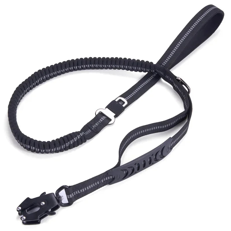 Tactical Bungee Dog Leash with Quick Release Carabiner
