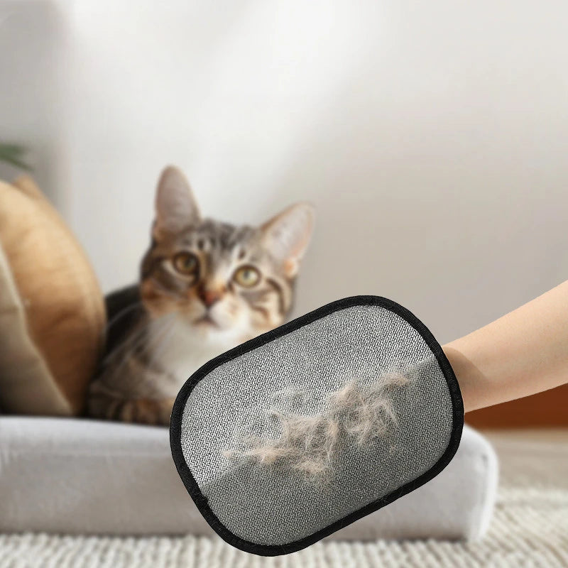 Pet Hair Removal Gloves Double Sided Reusable Grooming Tool for Dogs Cats Fur Static Cleaning Gloves for Carpets Furniture