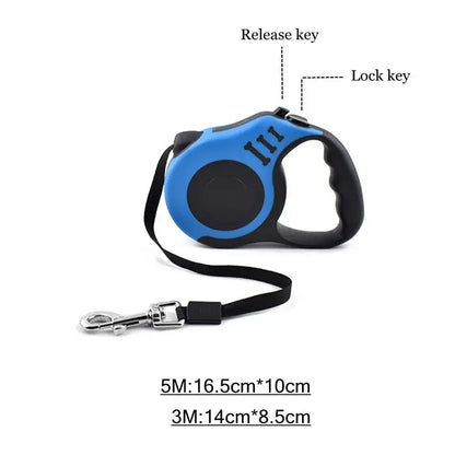 Retractable Dog Leash 3m/5m – Durable Nylon Tape for Dogs | Shepherd's Choice