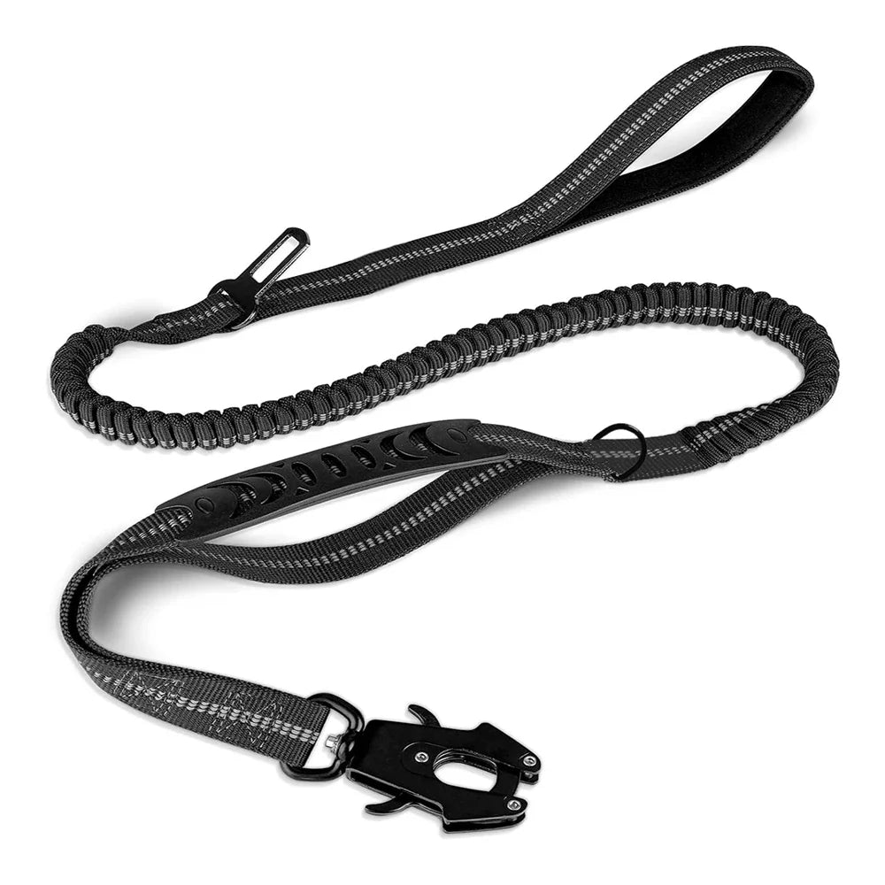 Tactical Bungee Dog Leash with Quick Release Carabiner
