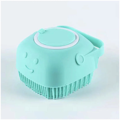 Shepherd’s Choice Silicone Pet Bath Brush | 2-in-1 Shampoo Dispenser Grooming Tool