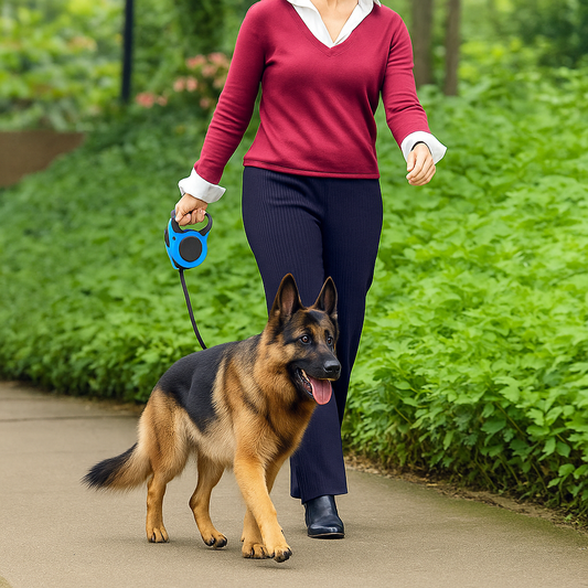 Retractable Dog Leash 3m/5m – Durable Nylon Tape for Dogs | Shepherd's Choice